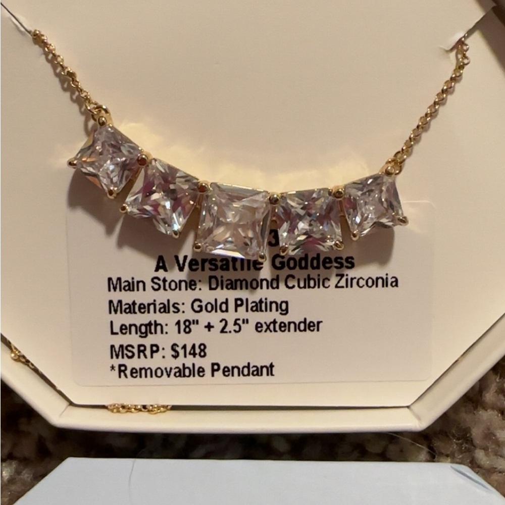 Bomb Party Gold Necklace with Cubic Zirconia